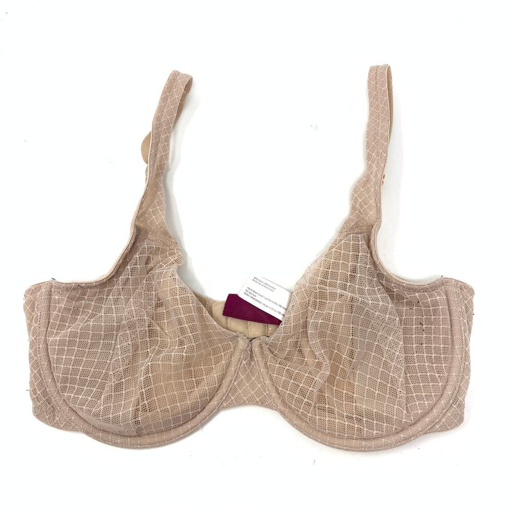 True & Co. Bra Women's Size 32DD Diamond Pattern Demi Nude